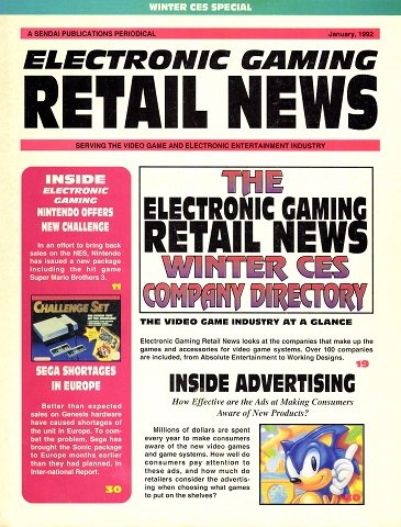 Electronic Gaming Retail News Issue 8 (January 1992)