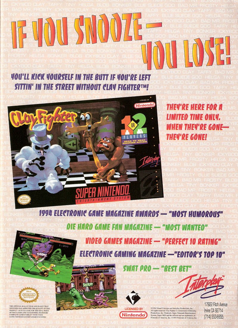 Clay Fighter (2) - Super Nintendo - Retromags Community