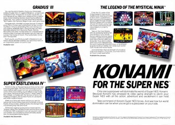 Konami SNES pg 3-4 (of 4): Gradius III, Super Castlevania IV, The Legend of the Mystical Ninja