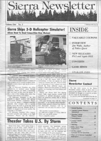 Sierra Newsletter Vol.1 No.2 1987