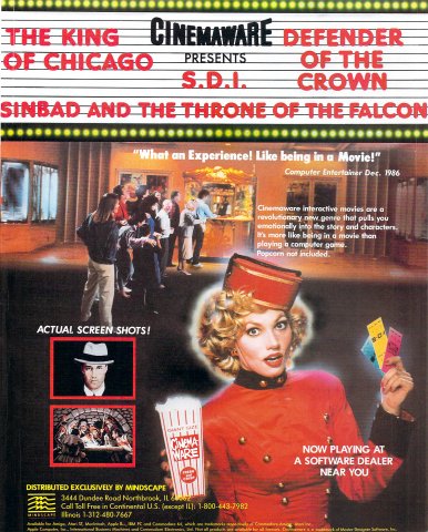 Cinemaware (The King of Chicago, S.D.I., Defender of the Crown, Sinbad and the Throne of the Falcon) (a)