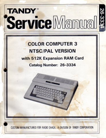 Tandy Service Manual: Color Computer 3