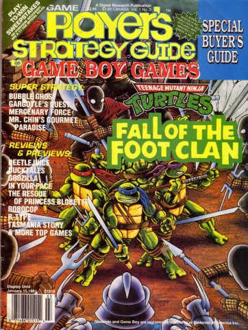 Game Players Strategy Guide to Game Boy Games Volume 1 Issue 3 November/December 1990