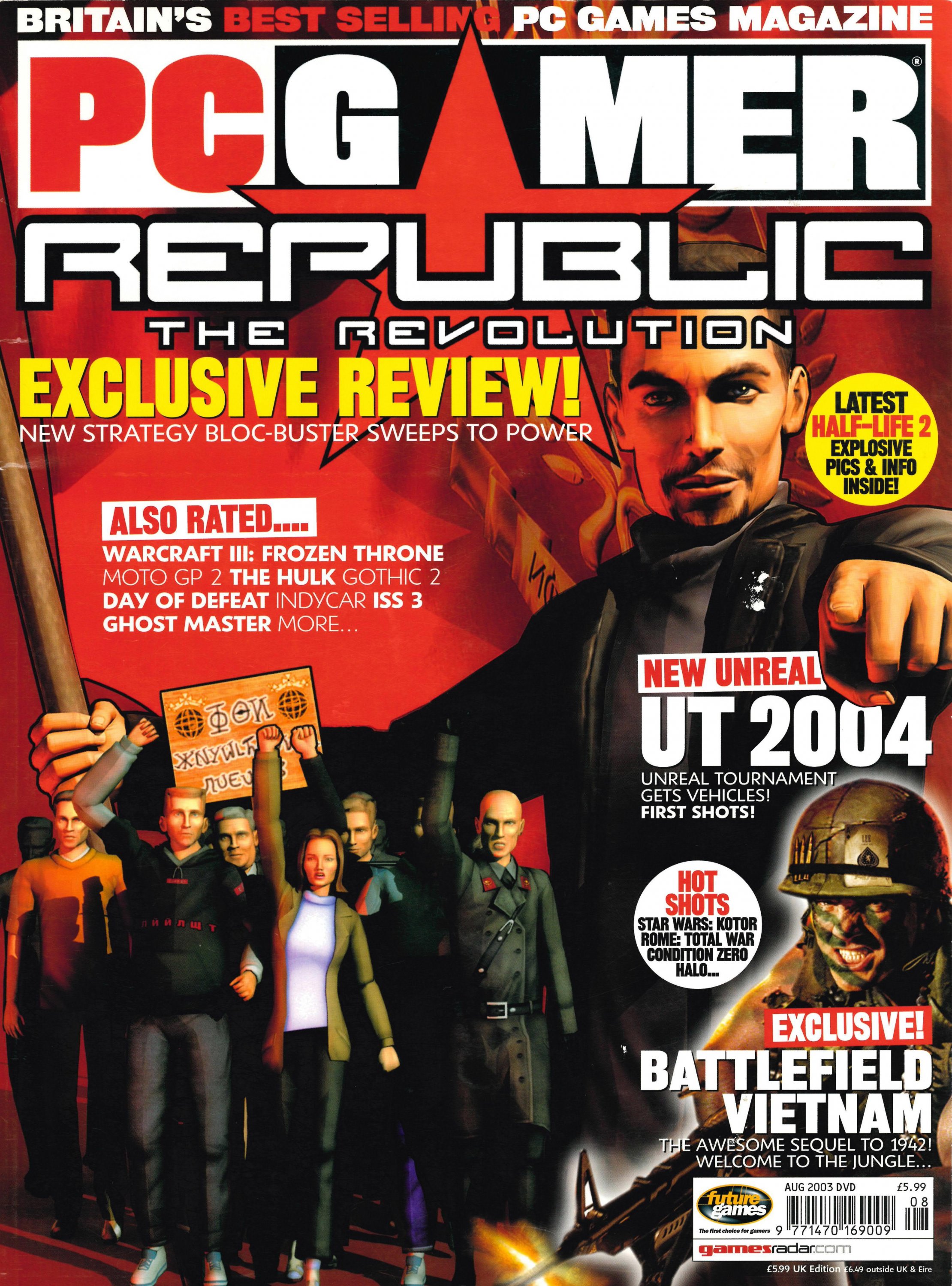 PC Gamer Magazine August 2003 Battlefield Vietnam Rise of Nations