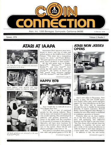 Atari Coin Connection Vol.2 No.1 (January 1978)