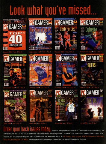 PC Gamer back issues ad (December, 1995)