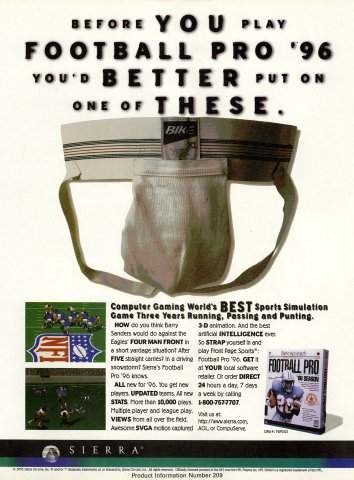 Front Page Sports: Football Pro '96 Season (December, 1995)