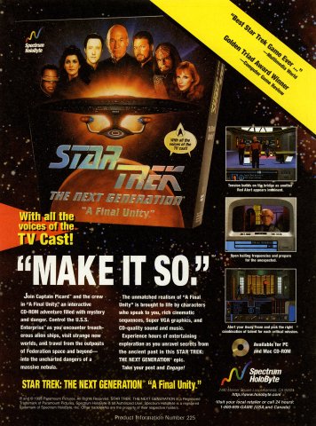 Star Trek: The Next Generation - "A Final Unity" (December, 1995)