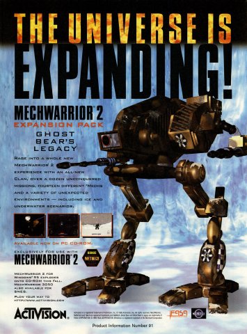 MechWarrior 2: Ghost Bear's Legacy (December, 1995)