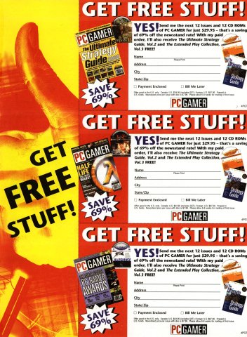 PC Gamer subscription cards (November, 2000) 01