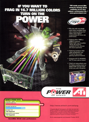 ATI Rage Fury graphics card (August, 1999)