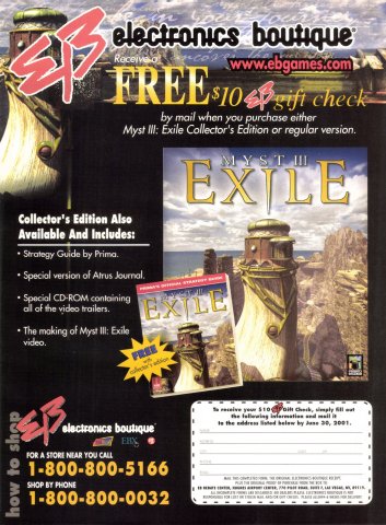 Electronics Boutique Myst III ad (May, 2001)