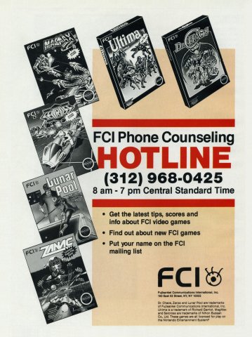 FCI Phone Counseling Hotline (May, 1989)