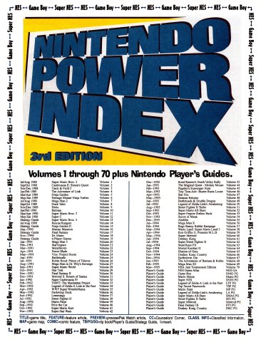 Nintendo Power Index Volume 3