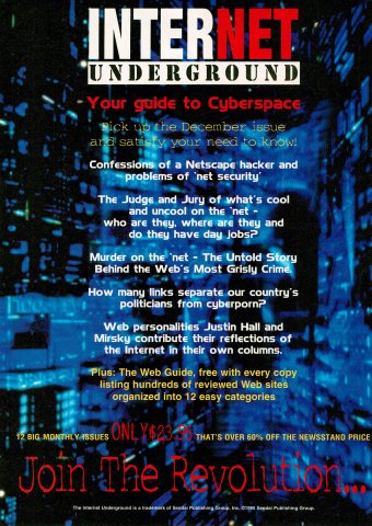 Internet Underground subscription (December, 1995)