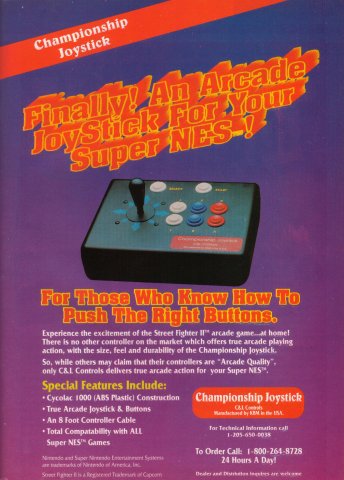 C&L Controls Championship Joystick (February, 1993)