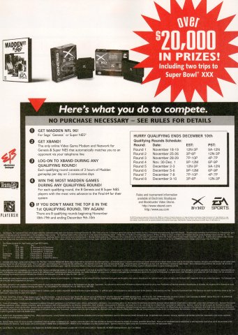 Madden NFL 96 Football Xband Challenge (December, 1995) 02