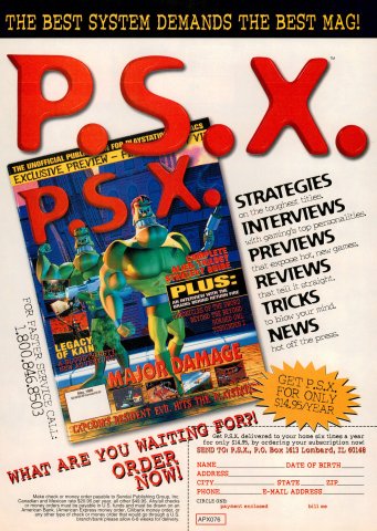 P.S.X. subscription (June, 1996)