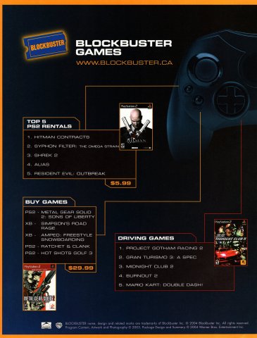 Blockbuster DVD and Game Rentals (Canada) (May, 2004) 01