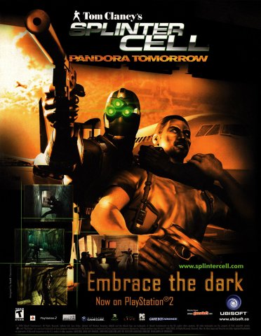 Tom Clancy's Splinter Cell: Pandora Tomorrow Print Ad/Poster Art PS2 (A)