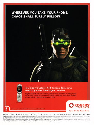 Tom Clancy's Splinter Cell: Pandora Tomorrow (November, 2004)