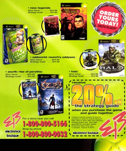 Electronics Boutique Xbox ad (November, 2001) 02