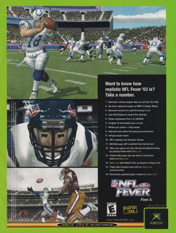 NFL Fever 2003 (February, 2003)