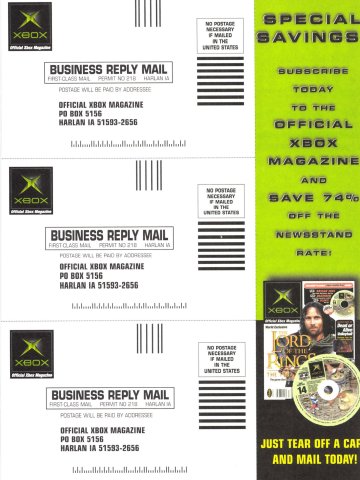 Official Xbox Magazine subscription card (May, 2003) 02