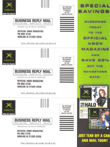 Official Xbox Magazine subscription card (November, 2002) 02