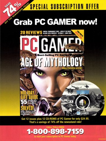 PC Gamer subscription ad (May, 2003)