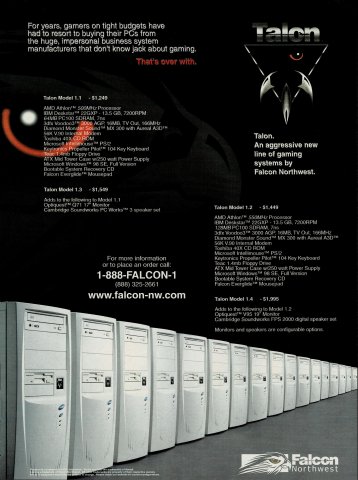 Falcon Northwest Talon gaming computers (Janaury, 2000)