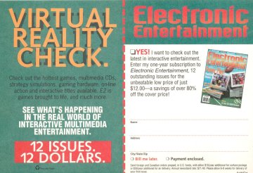 Electronic Entertainment subscription card (November, 1994) 01