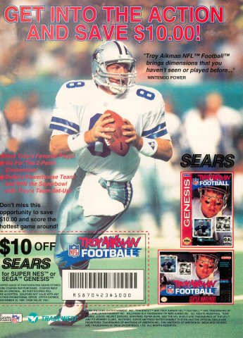 Sears Troy Aikman Football coupon (November, 1994)