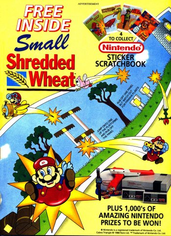 Small Shredded Wheat Nintendo Sticker Scratchbook promotion (December 1990)