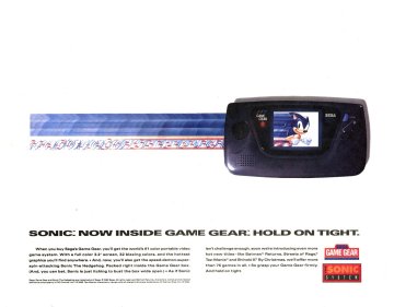 Game Gear with Sonic the Hedgehog pack-in (February 1993)