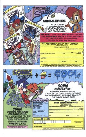 Sonic the Hedgehog Archie Comics subscription (February 1995)