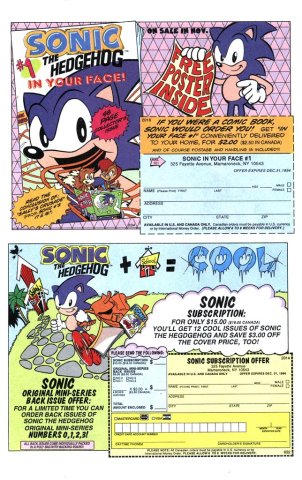 Sonic the Hedgehog Archie Comics subscription (January 1995)