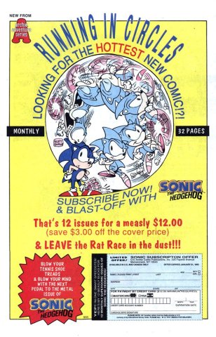 Sonic the Hedgehog Archie Comics subscription (March 1993)