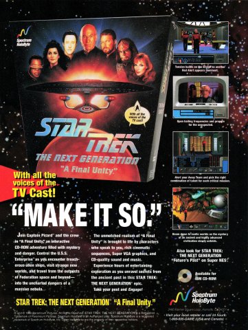 Star Trek: The Next Generation - "A Final Unity" (June 1995)