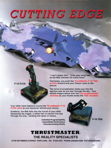 Thrustmaster F-16 FLCS Stick, F-16 TQS Throttle (June 1995)