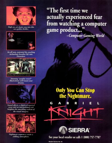 Gabriel Knight: Sins of the Father (February 1994)