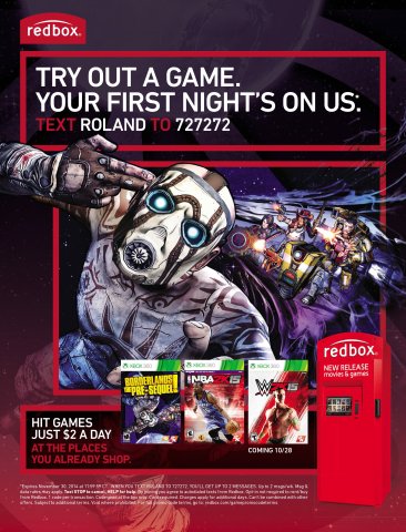 Redbox game rentals (December 2014)