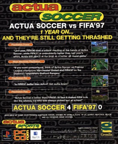 Actua Soccer (January 1997) (UK)