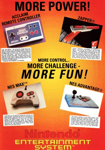 Acclaim Remote Controller, Zapper, NES MAX, NES Advantage (1989) (UK)