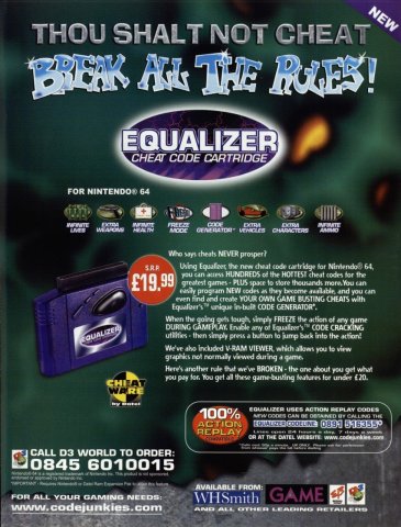 Equalizer Cheat Code Cartridge (November 1999) (UK)