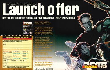 Sega Force Mega subscriptions (August 1993) (UK)