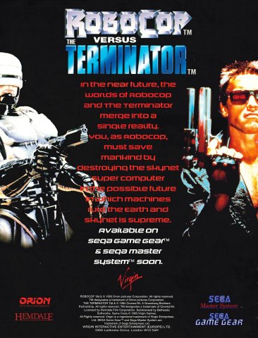 RoboCop Versus The Terminator (November 1993) (UK)