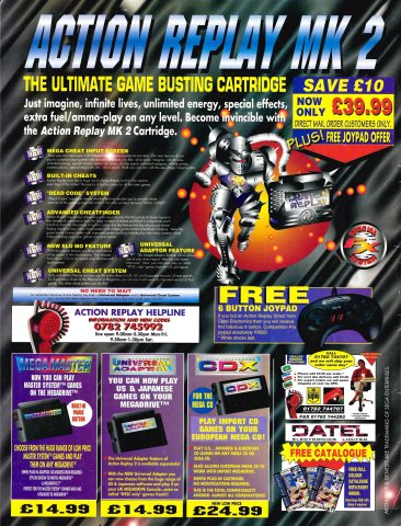 Datel Action Replay MK 2, Megamaster (April 1995) (UK)