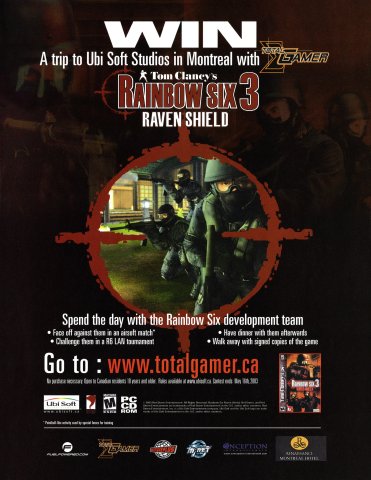 Total Gamer Tom Clancy's Splinter Cell 3: Raven Shield Contest (Canada) (March 2003)