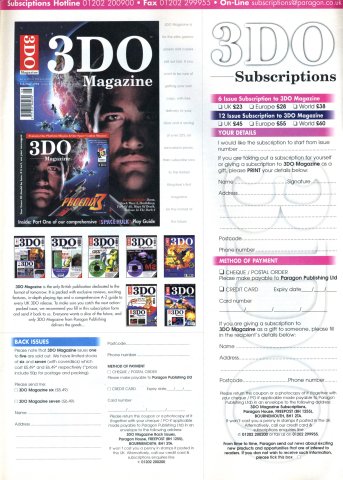 3DO Magazine subscription (February 1996) (UK)